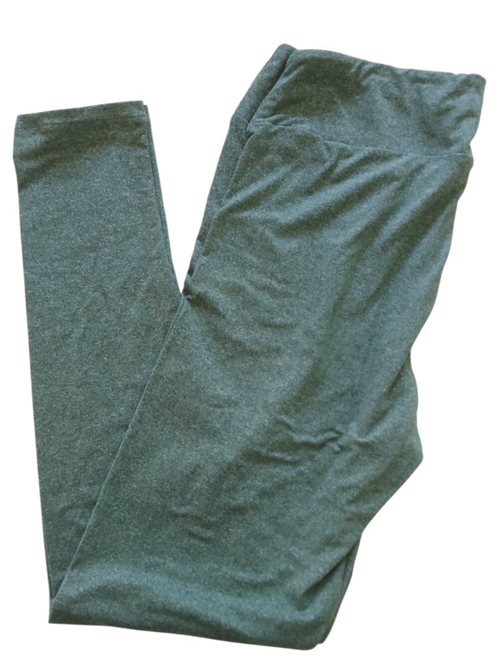 LuLaRoe Buttery Soft Leggings Green Womens Size Tall & Curvy  #019